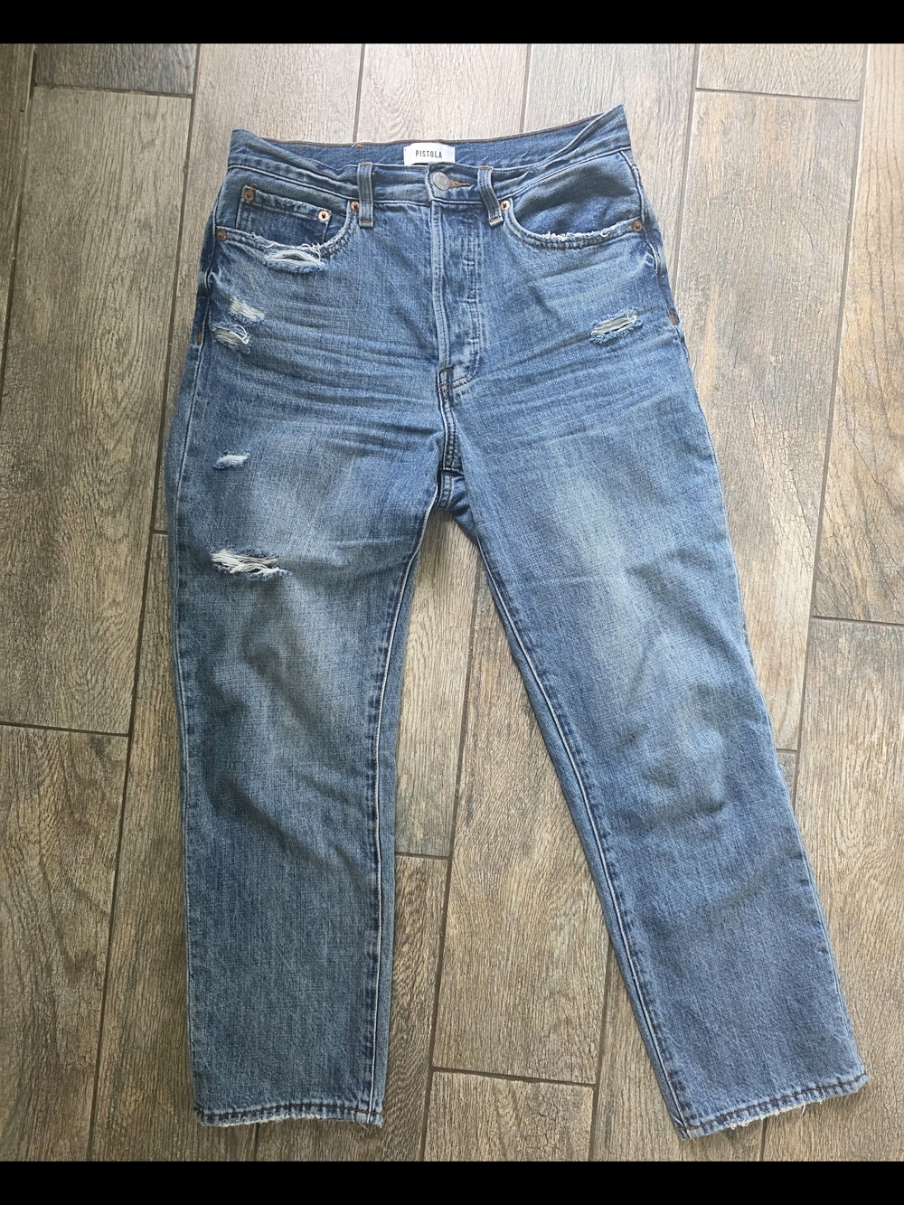 Pistola Mom Fit Distressed Jeans Sz 26